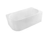 Nova Corner Right Hand Corner Back to Wall Fluted Bath 1500mm - Matt White